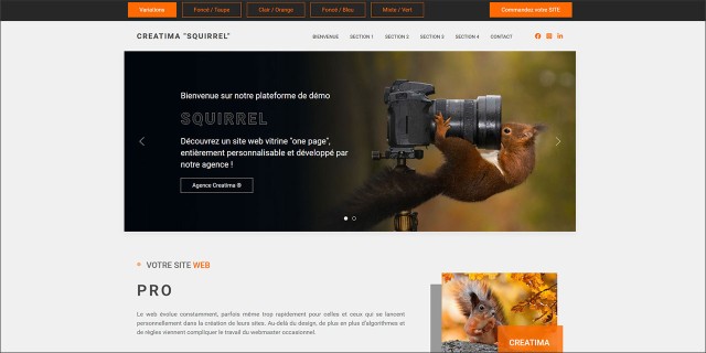 Squirrel - un site vitrine "One Page" entièrement ... Image 1